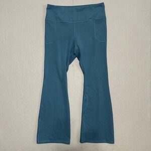 Under Armour Womens 2X Teal Blue High Waisted Flare Leggings Yoga Pants Pockets